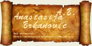 Anastasija Brkanović vizit kartica